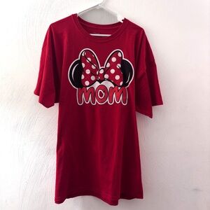 Disney Red Minnie Mouse Ears Mom Shirt (XXL)